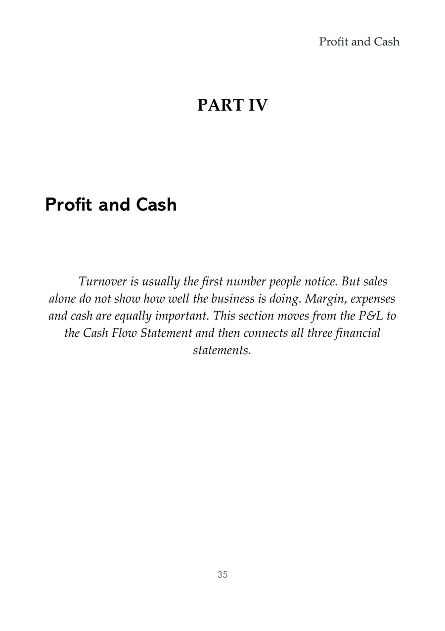 Part IV: Profit and Cash, chapter opening page