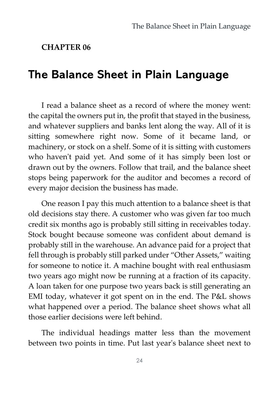 The Balance Sheet in Plain Language, chapter page