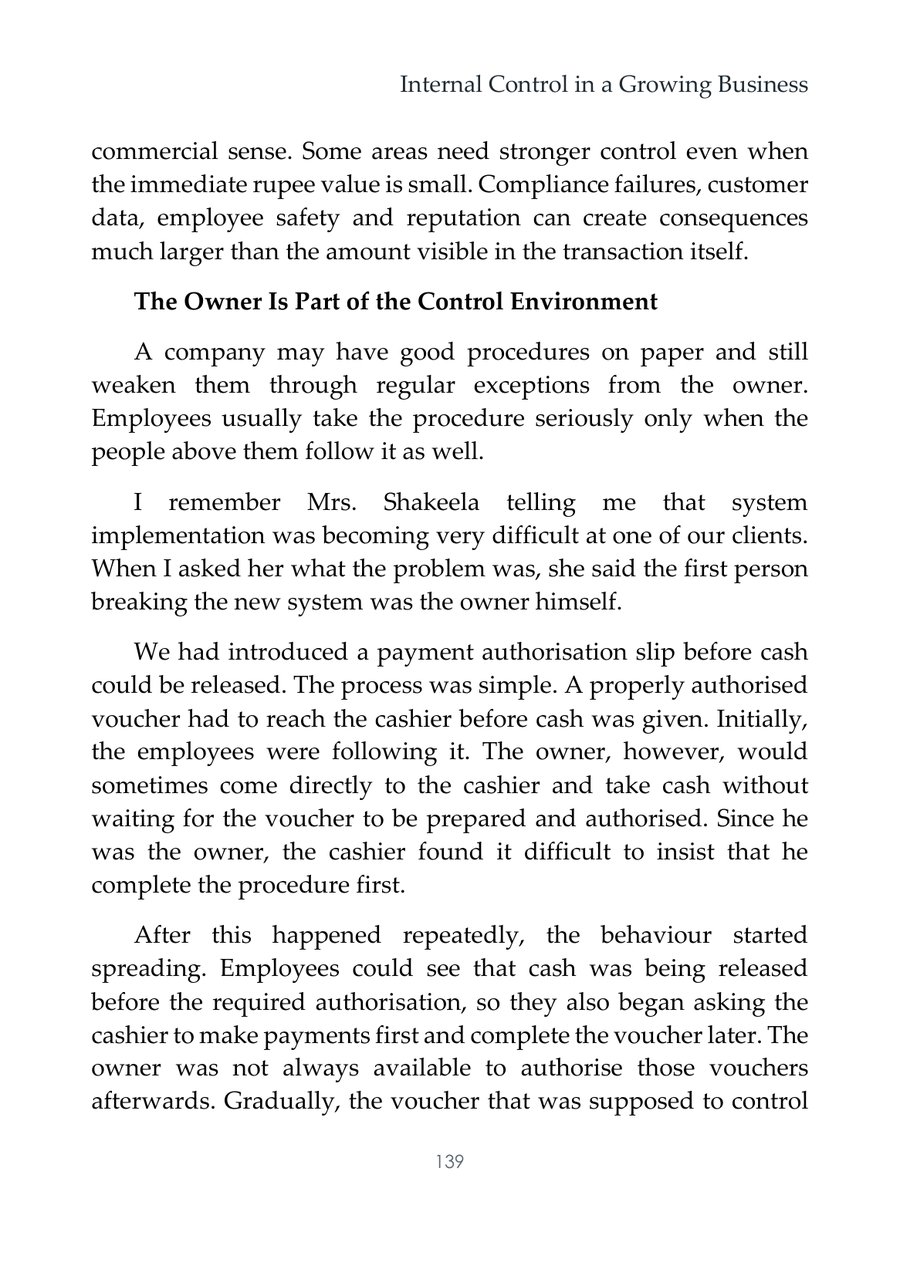 Real example page from the Internal Control chapter